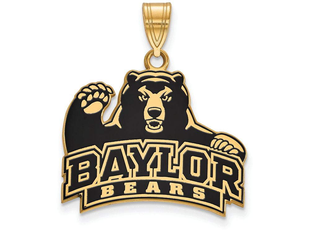 Logoart Sterling Silver Gp Baylor University Large Enamel Pendant