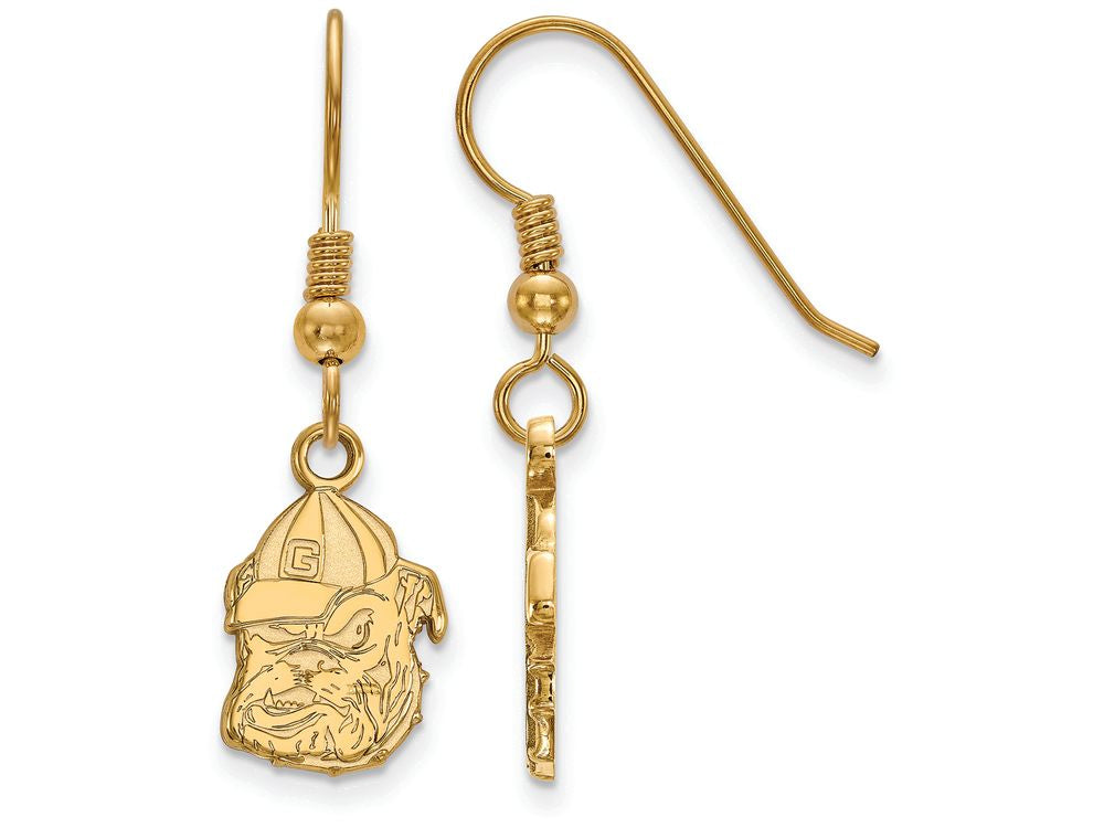 Logoart Sterling Silver Gp University Of Georgia Small Dangle Earrings