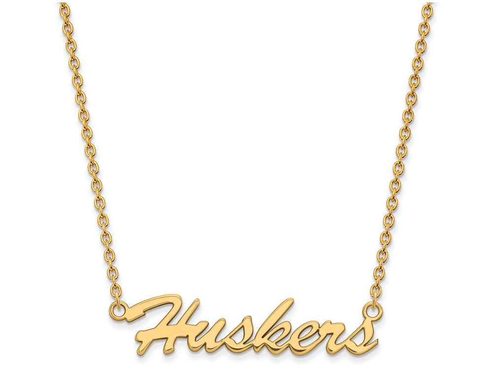 Logoart Sterling Silver Gp U Of Nebraska Medium Pendant Necklace