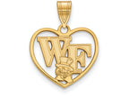 Logoart Sterling Silver Gp Wake Forest University Pendant In Heart