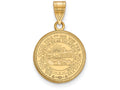Logoart Sterling Silver Gp West Virginia University Medium Crest Pendant