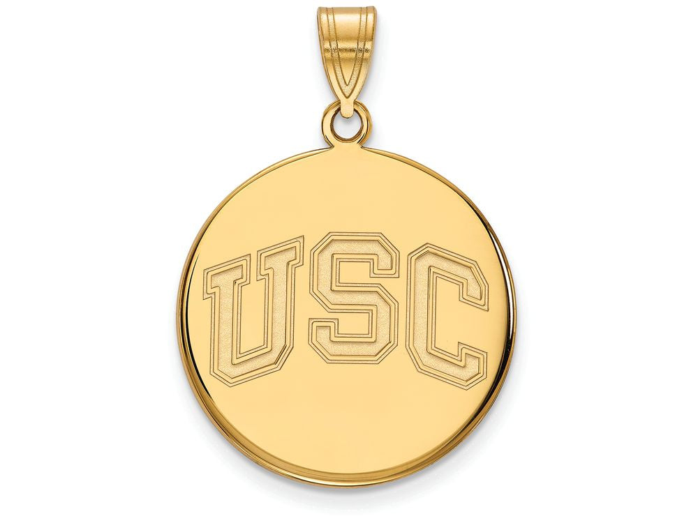 Logoart Sterling Silver Gp University Of Southern California Large Disc Pendant