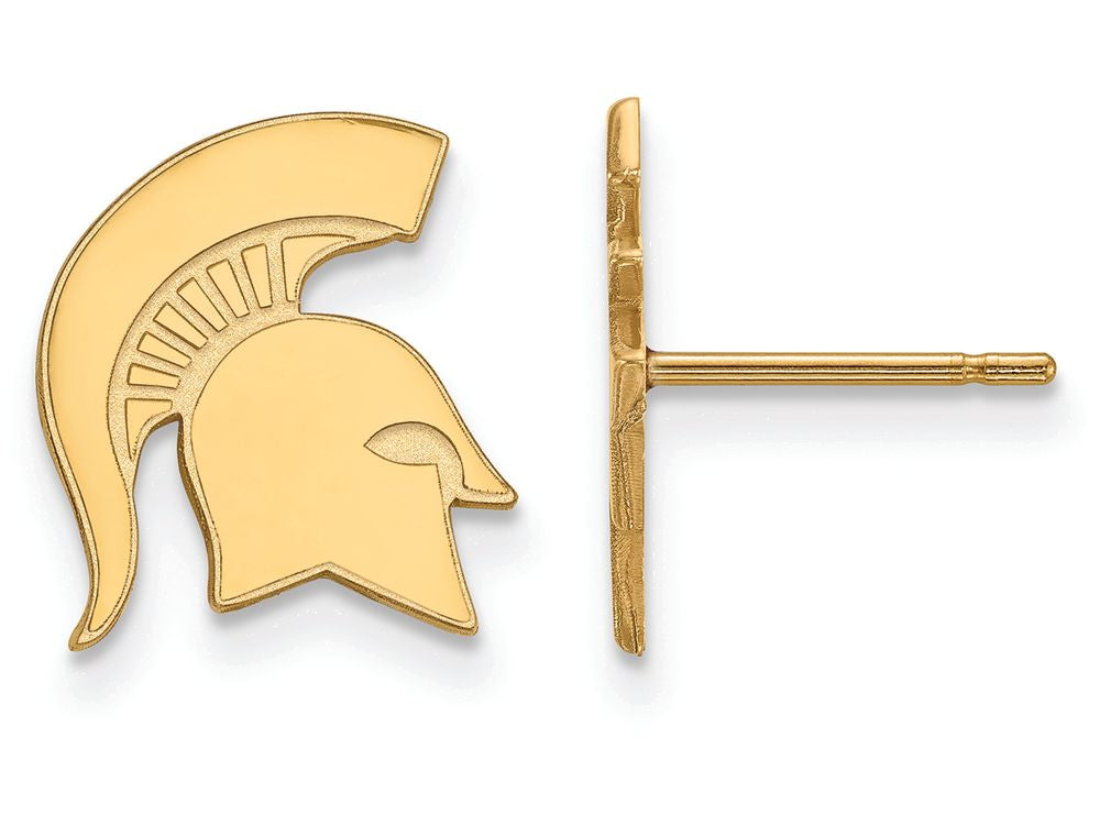 Logoart Sterling Silver Gp Michigan State University Small Post Earrings