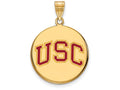 Logoart Sterling Silver Gp University Of Southern California Large Enamel Disc Pendant