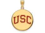 Logoart Sterling Silver Gp University Of Southern California Large Enamel Disc Pendant