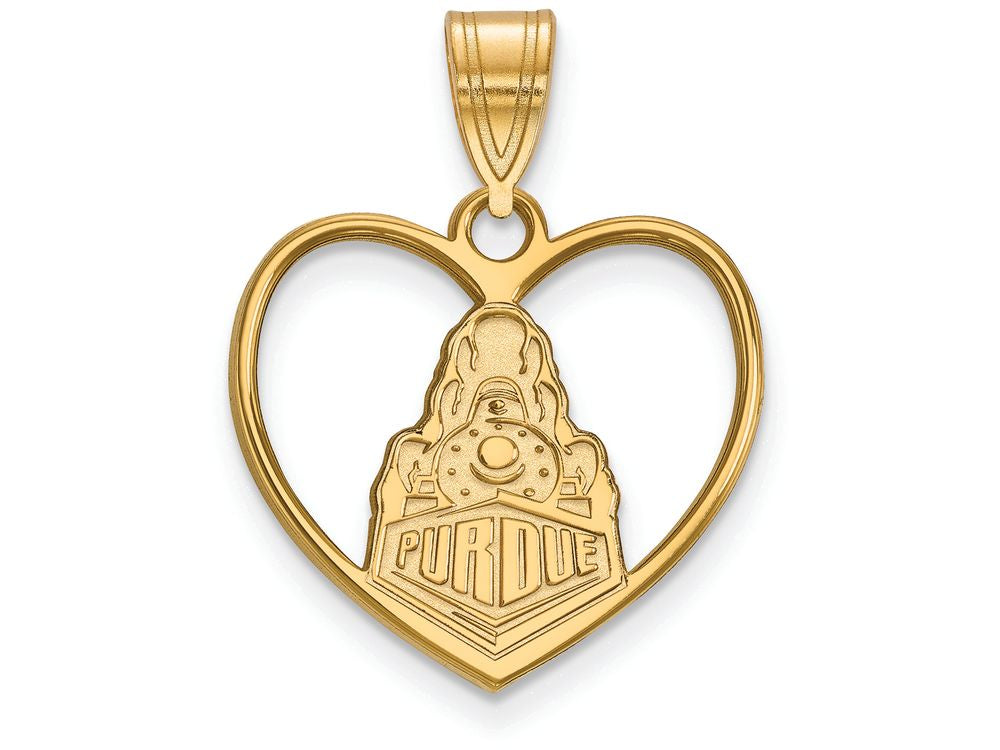 Logoart Sterling Silver Gp Purdue Pendant In Heart