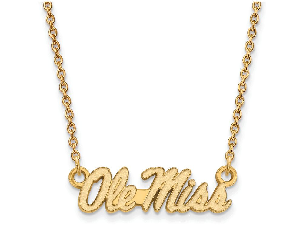 Logoart Sterling Silver Gp U Of Mississippi Small Pendant Necklace