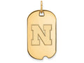 Logoart Sterling Silver Gp University Of Nebraska Small Dog Tag Pendant Necklace