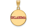 Logoart Sterling Silver Gp University Of Oklahoma Medium Enamel Disc Pendant