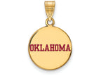 Logoart Sterling Silver Gp University Of Oklahoma Medium Enamel Disc Pendant