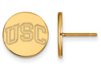 Logoart Sterling Silver Gp University Of Southern California Extra Small Disc Earrings