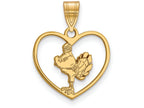 Logoart Sterling Silver Gp Virginia Tech Pendant In Heart