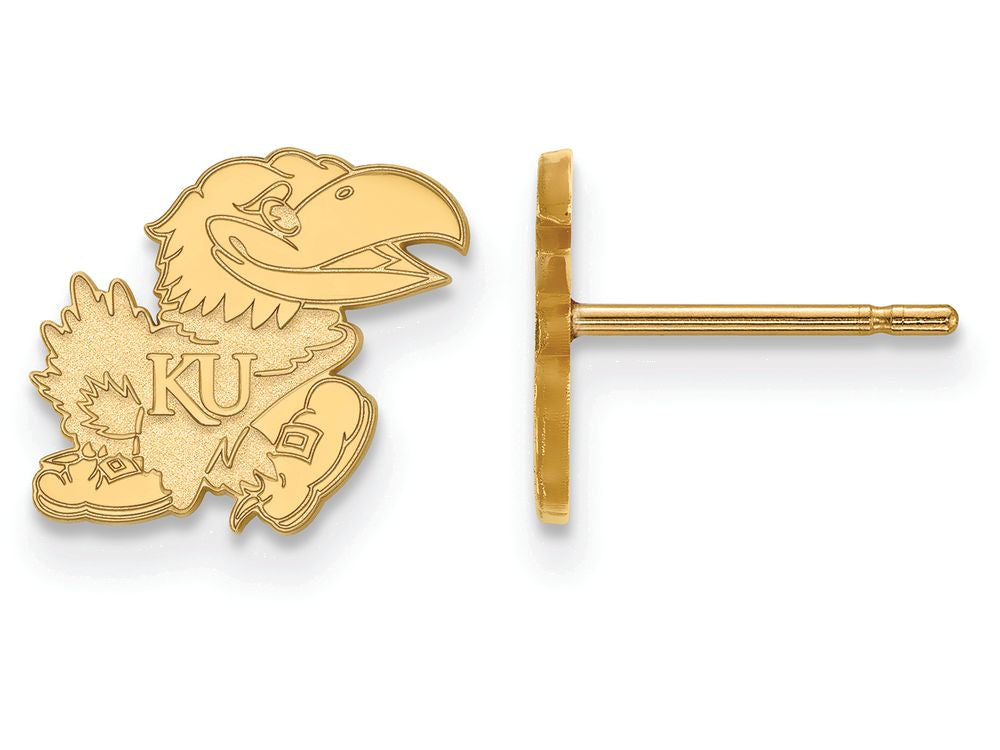 Logoart Sterling Silver Gp University Of Kansas Extra Small Post Earrings