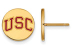 Logoart Sterling Silver Gp University Of Southern California Extra Small Enamel Disc Earrings