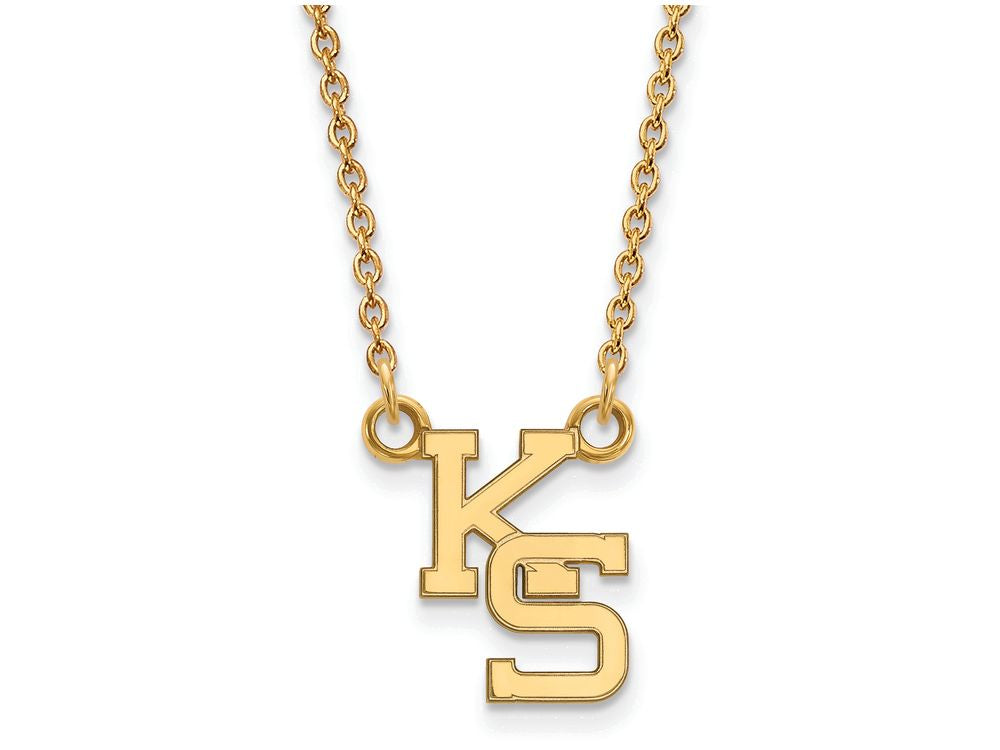 Logoart Sterling Silver Gp Kansas State U Small Pendant Necklace