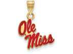 Logoart Sterling Silver Gp University Of Mississippi Small Enamel Pendant