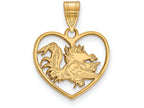 Logoart Sterling Silver Gp University Of South Carolina Pendant In Heart