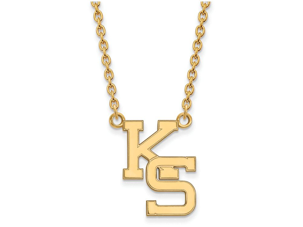 Logoart Sterling Silver Gp Kansas State University Large  Pendant Necklace