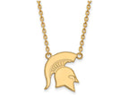 Logoart Sterling Silver Gp Michigan State U Large Pendant Necklace