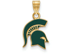 Logoart Sterling Silver Gp Michigan State University Small Enamel Pendant