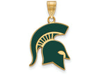Logoart Sterling Silver Gp Michigan State University Large Enamel Pendant