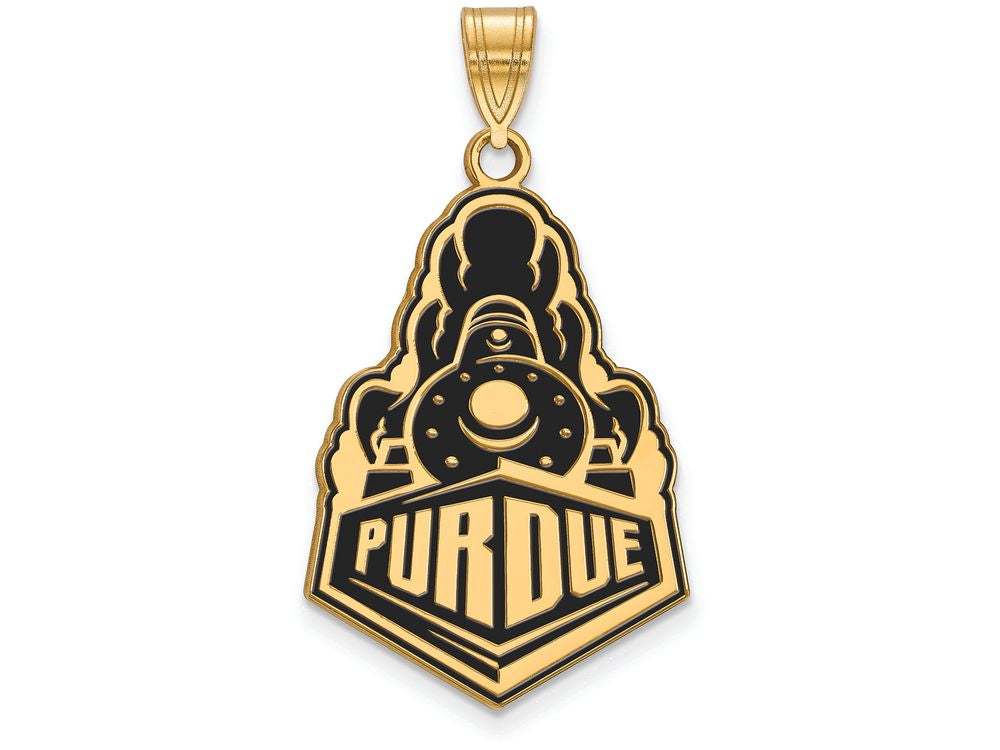 Logoart Sterling Silver Gp Purdue Extra Large  Enamel Pendant