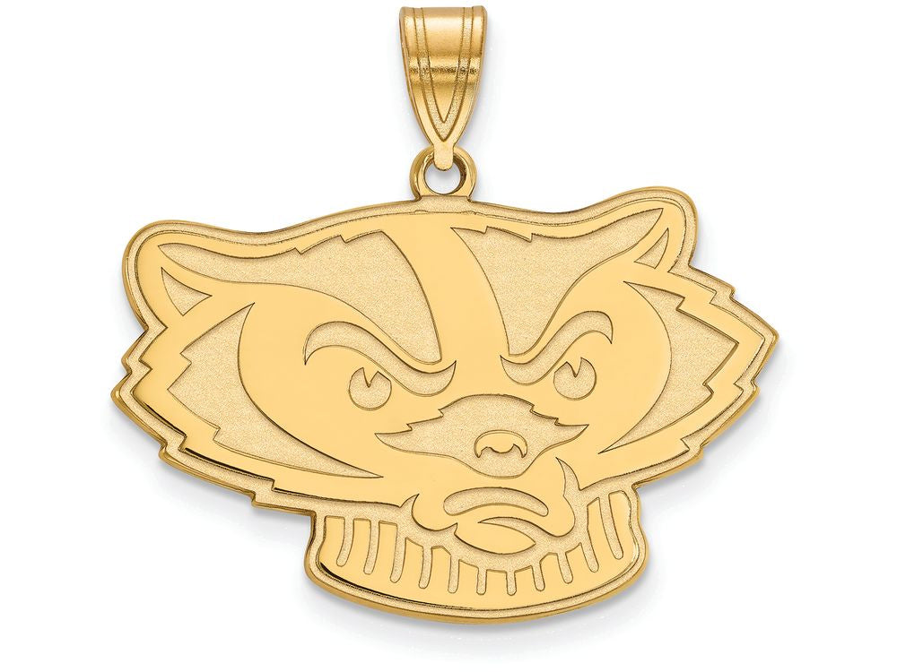 Logoart Sterling Silver Gp University Of Wisconsin Large Pendant
