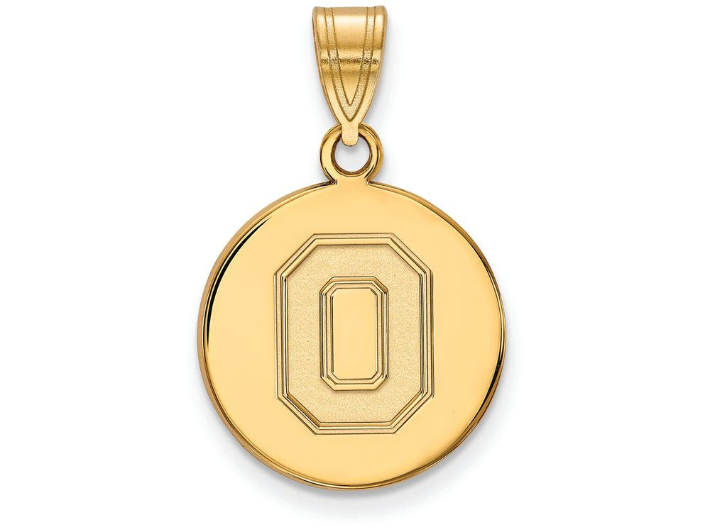 Logoart Sterling Silver Gp Ohio State University Medium Disc Pendant