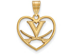Logoart Sterling Silver Gp University Of Virginia Pendant In Heart