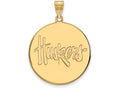 Logoart Sterling Silver Gp University Of Nebraska Extra Large  Disc Pendant