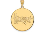 Logoart Sterling Silver Gp University Of Nebraska Extra Large  Disc Pendant