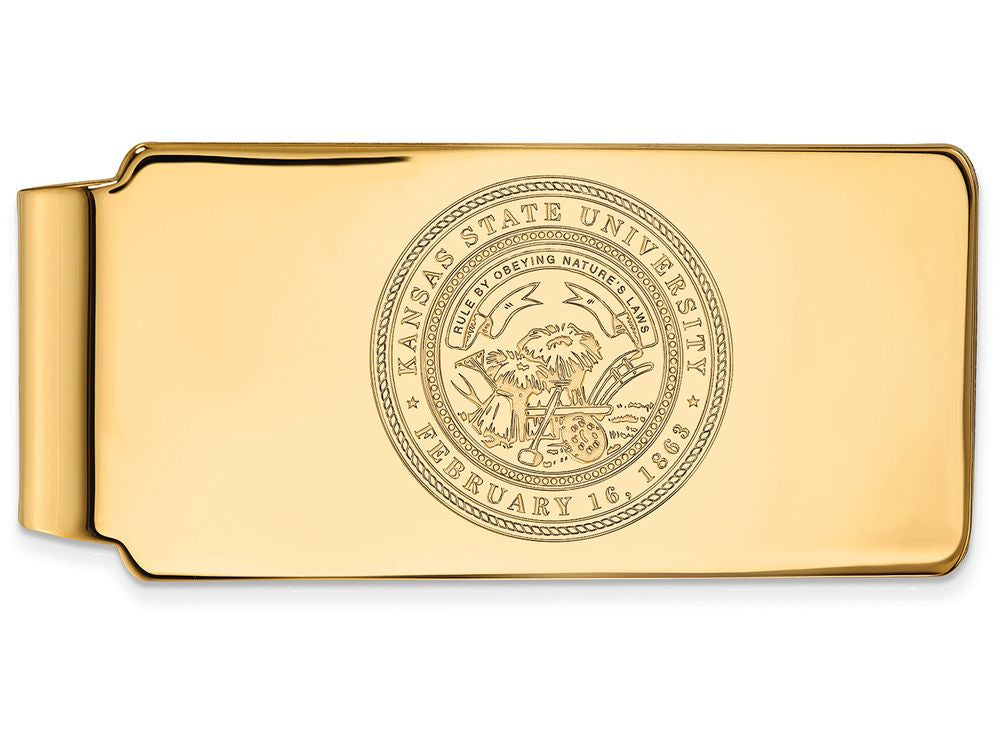 Logoart Sterling Silver Gp Kansas State University Money Clip Crest
