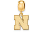 Logoart Sterling Silver Gp University Of Nebraska Small Bead Charm