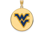 Logoart Sterling Silver Gp West Virginia U Large Enamel Disc Pendant