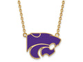Logoart Sterling Silver Gp Kansas State U Large Enamel Pendant Necklace