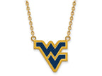 Logoart Sterling Silver Gp West Virginia U Large Enamel Pendant Necklace