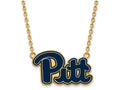 Logoart Sterling Silver Gp U Of Pittsburgh Large  Enamel Pendant Necklace