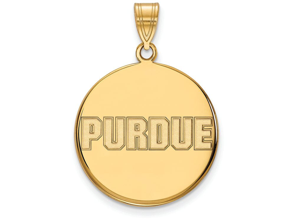 Logoart Sterling Silver Gp Purdue Large Disc Pendant