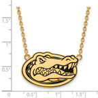 Logoart Sterling Silver Gp University Of Florida Large  Enamel Pendant Necklace
