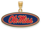 Logoart Sterling Silver Gp University Of Mississippi Medium Enamel Pendant