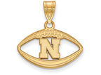 Logoart Sterling Silver Gp University Of Nebraska Pendant In Football