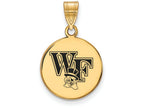 Logoart Sterling Silver Gp Wake Forest U Medium Enamel Disc Pendant