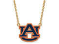 Logoart Sterling Silver Gp Auburn University Large  Enamel Pendant Necklace