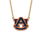 Logoart Sterling Silver Gp Auburn University Large  Enamel Pendant Necklace