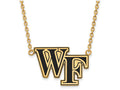 Logoart Sterling Silver Gp Wake Forest U Large Enamel Pendant Necklace