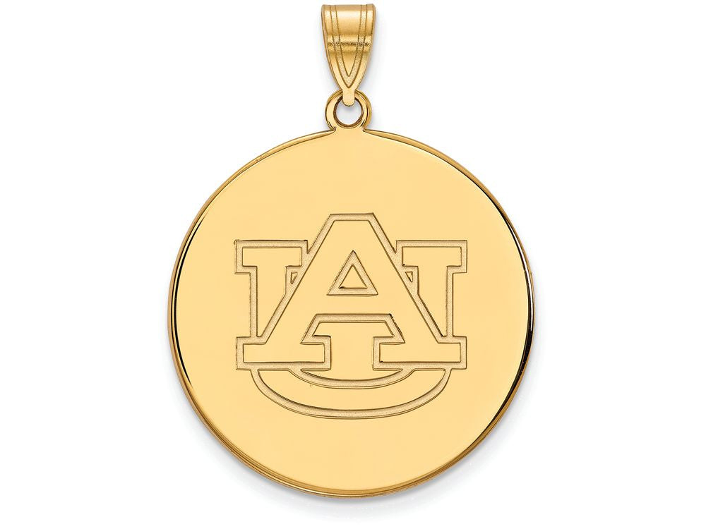 Logoart Sterling Silver Gp Auburn University Extra Large  Disc Pendant