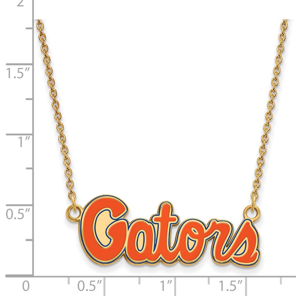 Logoart Sterling Silver Gp University Of Florida Small Enamel Pendant Necklace