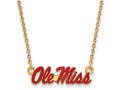 Logoart Sterling Silver Gp U Of Mississippi Small Enamel Pendant Necklace