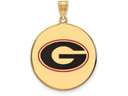 Logoart Sterling Silver Gp University Of Georgia Extra Large  Enameled Pendant