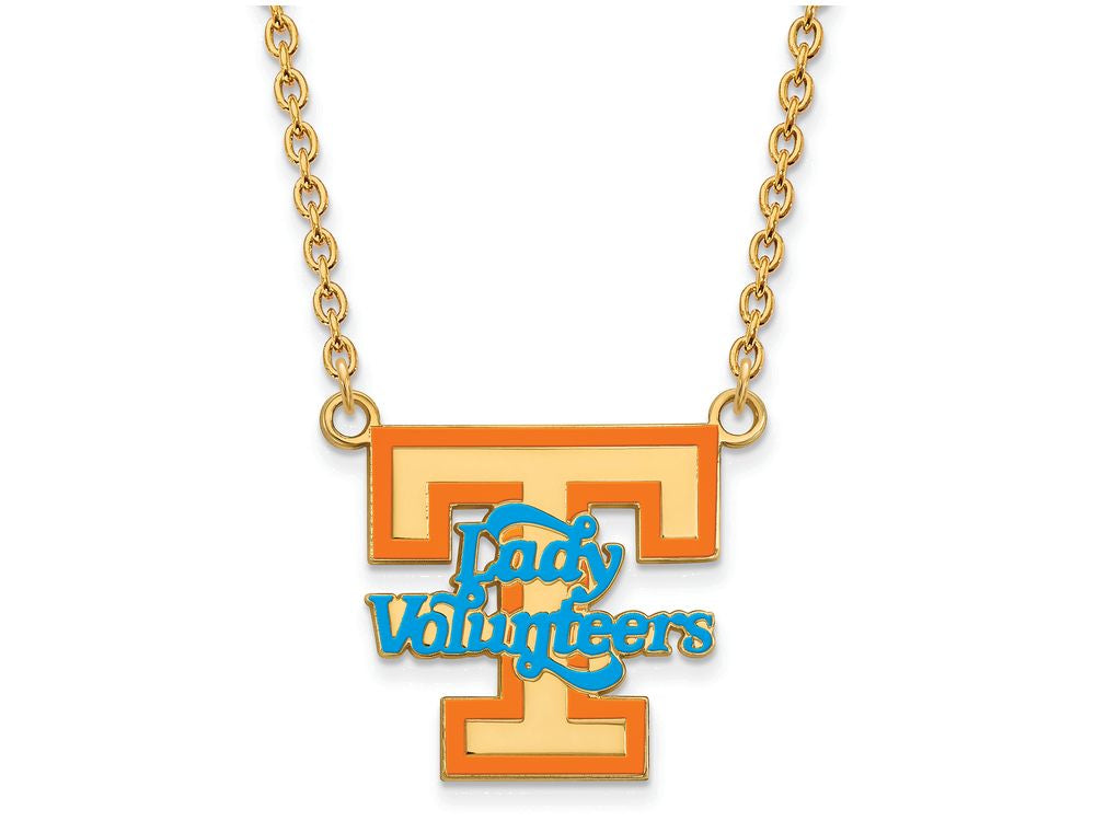 Logoart Sterling Silver Gp U Of Tennessee Large Enamel Pendant Necklace